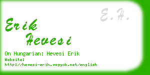 erik hevesi business card